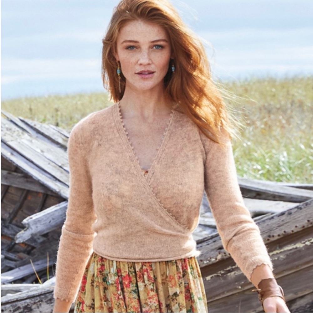 Peruvian Connection Cascao Wrap Baby Alpaca Cardigan Size Medium‎ Flawed